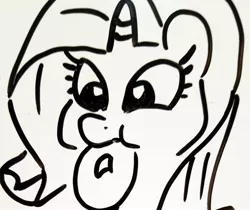 Size: 1058x890 | Tagged: artist:smirk, bagel, bread, cute, derpibooru import, doodle, food, monochrome, rarity, safe, solo, whiteboard