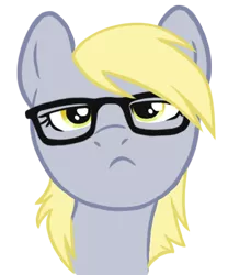 Size: 387x466 | Tagged: safe, artist:blackfeathr, derpibooru import, derpy hooves, pegasus, pony, bust, female, frown, glasses, hipster, looking at you, mare, portrait, simple background, solo, transparent background