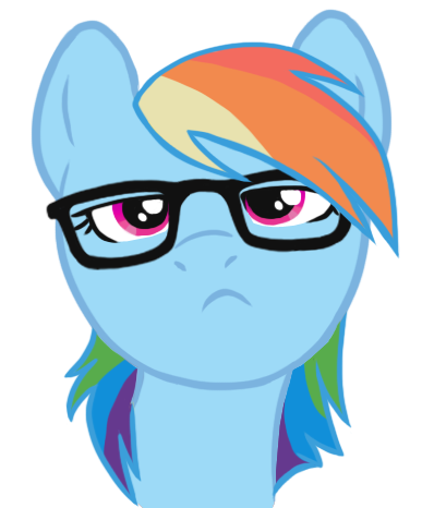 Size: 387x466 | Tagged: safe, artist:blackfeathr, derpibooru import, rainbow dash, pegasus, pony, bust, female, frown, hipster, looking at you, mare, portrait, simple background, solo, transparent background