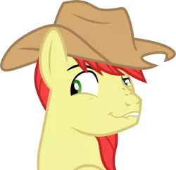 Size: 3110x3000 | Tagged: safe, artist:cloudyglow, derpibooru import, bright mac, pony, the perfect pear, .ai available, cowboy hat, hat, high res, male, simple background, smiling, smirk, solo, stallion, stetson, transparent background, vector