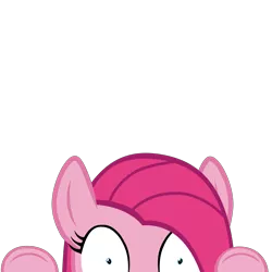 Size: 10000x10000 | Tagged: safe, alternate version, artist:mrkat7214, derpibooru import, part of a set, pinkie pie, pony, fanfic:cupcakes, absurd resolution, adoracreepy, creepy, cute, cuteamena, insanity, peekaboo, peeking, pink, pinkamena diane pie, shrunken pupils, simple background, solo, soon, transparent background, vector, wide eyes