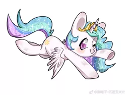 Size: 1600x1200 | Tagged: safe, artist:royal, derpibooru import, princess celestia, alicorn, pony, crown, female, jewelry, mare, one eye closed, regalia, solo, wink