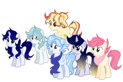 Size: 2694x1804 | Tagged: safe, artist:thesmall-artist, derpibooru import, oc, oc:aqua artist, oc:aqua heaven, oc:blueberry pie, oc:strawberry butter, oc:sunset sky, oc:ultra dreamkeeper, unofficial characters only, alicorn, pony, base used, female, male, mare, simple background, stallion, transparent background