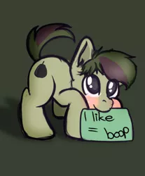 Size: 580x700 | Tagged: safe, artist:almond evergrow, derpibooru import, oc, oc:granadilla pop, earth pony, pony, blushing, boop, cute, shadow, solo, upvote bait