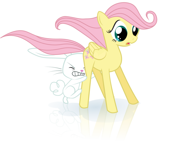 Size: 986x811 | Tagged: angel bunny, artist:yanpictures, bambi, crossover, derpibooru import, disney, female, filly, filly fluttershy, fluttershy, safe, younger