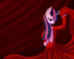 Size: 1280x1024 | Tagged: alicorn, artist:hugo231929, bedroom eyes, clothes, derpibooru import, dress, female, flower, looking at you, looking back, looking back at you, rose, safe, semi-anthro, solo, twilight sparkle, twilight sparkle (alicorn)