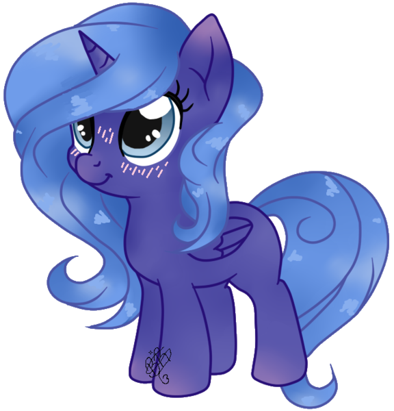 Size: 658x685 | Tagged: safe, artist:angelamusic13, derpibooru import, princess luna, alicorn, pony, base used, blushing, female, filly, simple background, solo, transparent background, woona, younger