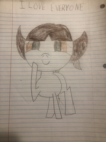 Size: 3024x4032 | Tagged: artist:undeadponysoldier, cute, derpibooru import, lined paper, love, oc, oc:nick, powerpuffified, safe, solo, text, the powerpuff girls, traditional art, unofficial characters only