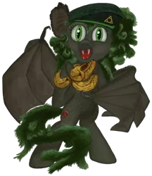 Size: 1014x1174 | Tagged: safe, artist:staremastershy, derpibooru import, oc, oc:admiral valey, bat pony, pony, fanfic:the olden world, bat pony oc, bat wings, beret, fanfic art, hat, simple background, transparent background, wings