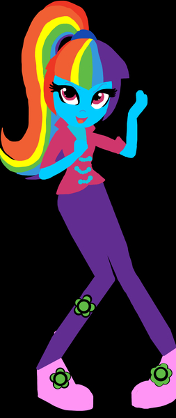 Size: 732x1736 | Tagged: safe, derpibooru import, oc, oc:rainbow queen, unofficial characters only, human, equestria girls, clothes, female, ponytail, shoes, solo