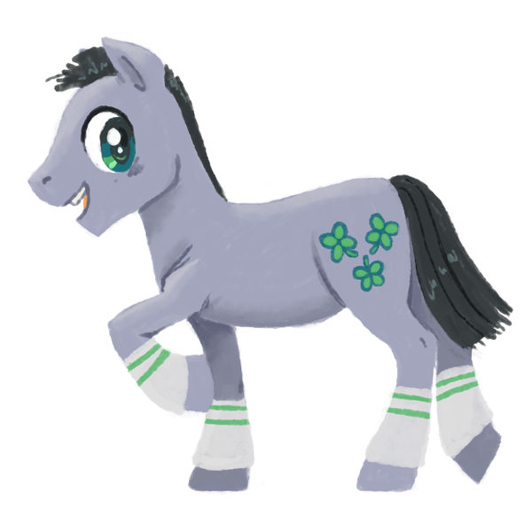 Size: 800x800 | Tagged: safe, artist:needsmoarg4, derpibooru import, lucky clover, earth pony, pony, leg warmers, male, simple background, solo, stallion, white background