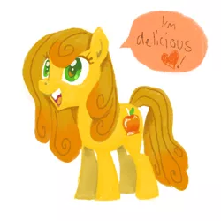 Size: 800x800 | Tagged: safe, artist:needsmoarg4, derpibooru import, caramel apple, earth pony, pony, heart, solo