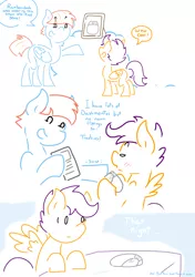 Size: 1500x2132 | Tagged: suggestive, artist:doodledandy, derpibooru import, scootaloo, windy whistles, pegasus, pony, blushing, comic, diaper, female, filly, implied diaper fetish, mare