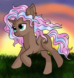 Size: 1152x1200 | Tagged: safe, artist:rainbowtashie, derpibooru import, cocoa candy, pony, unicorn, background pony, female, galloping, mare, simple background, solo