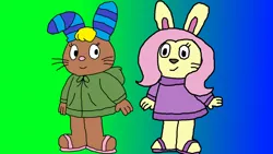 Size: 1366x768 | Tagged: safe, artist:ianpony98, derpibooru import, fluttershy, sandalwood, oc, oc:floris, pony, adventures of the little koala, bunnyshy, clothes, female, hoodie, male, sandals, sandalshy, shipping, straight, style emulation, sweater, sweatershy