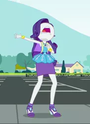 Size: 392x537 | Tagged: safe, derpibooru import, screencap, rarity, equestria girls, equestria girls series, fomo, spoiler:eqg series (season 2), armpits, arms in the air, backpack, calling for a taxi, clothes, cropped, drama queen, dress, female, geode of shielding, hands in the air, high heels, image, legs, magical geodes, marshmelodrama, nose in the air, pencil skirt, png, rarity being rarity, rarity peplum dress, shoes, skirt, sleeveless, sleeveless dress