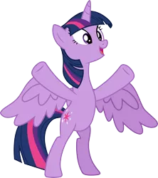 Size: 3000x3374 | Tagged: safe, artist:cloudyglow, derpibooru import, twilight sparkle, twilight sparkle (alicorn), alicorn, pony, shadow play, .ai available, bipedal, female, mare, simple background, smiling, solo, transparent background, vector