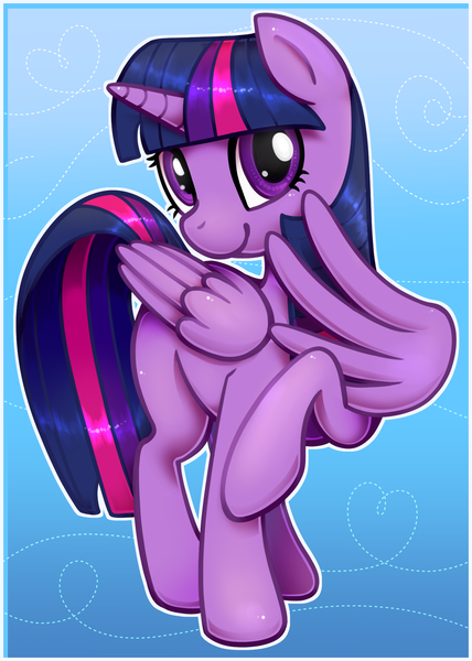 Size: 1388x1944 | Tagged: safe, artist:crossedcrown, derpibooru import, twilight sparkle, twilight sparkle (alicorn), alicorn, pony, cute, female, gradient background, mare, missing cutie mark, solo, twiabetes