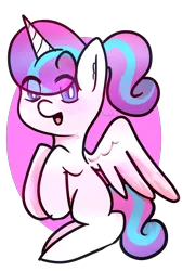 Size: 1340x1990 | Tagged: safe, artist:peachy-bon, derpibooru import, princess flurry heart, alicorn, pony, blank flank, cute, eye clipping through hair, filly, filly flurry heart, flurrybetes, older, older flurry heart, open mouth, solo