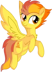 Size: 5409x7500 | Tagged: safe, artist:aureai-sketches, artist:cyanlightning, derpibooru import, spitfire, pegasus, pony, .svg available, absurd resolution, backwards cutie mark, chest fluff, cute, cutefire, ear fluff, female, flying, mare, simple background, smiling, solo, transparent background, vector