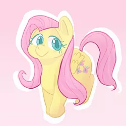 Size: 2048x2048 | Tagged: safe, artist:marsclaws, derpibooru import, fluttershy, pegasus, pony, colored pupils, cute, pink background, shyabetes, simple background, solo