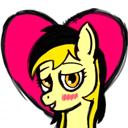 Size: 1000x1000 | Tagged: safe, artist:anonymous, derpibooru import, oc, oc:leslie fair, earth pony, pony, /mlpol/, anarcho-capitalism, blushing, close-up, cute, face, female, happy, heart