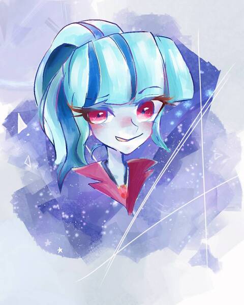 Size: 1024x1280 | Tagged: safe, artist:naginiko, derpibooru import, sonata dusk, equestria girls, bust, cute, female, gem, looking at you, siren gem, smiling, solo, sonatabetes, wingding eyes