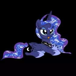 Size: 1000x1000 | Tagged: safe, artist:crystalmagic6, derpibooru import, princess luna, alicorn, pony, :p, adult, best princess, cute, dark background, dark blue, drawing, lying down, moon, night, princess of the night, silly, sitting, solo, sparkle, tongue out, vector