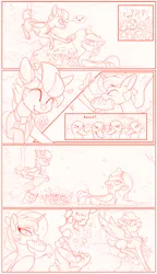 Size: 1900x3301 | Tagged: alicorn, artist:yakovlev-vad, behaving like a bird, bird, blushing, comic, cute, cutelestia, deer, deer pony, derpibooru import, duck, jealous, lineart, nom, oc, oc:arny, original species, peryton, princess celestia, safe