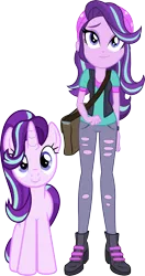 Size: 1652x3138 | Tagged: safe, artist:quanxaro, artist:remcmaximus, artist:xebck, derpibooru import, part of a set, starlight glimmer, pony, unicorn, equestria girls, mirror magic, spoiler:eqg specials, cute, front view, glimmerbetes, looking at you, new hairstyle, palette swap, recolor, self ponidox, simple background, smiling, solo, transparent background, vector