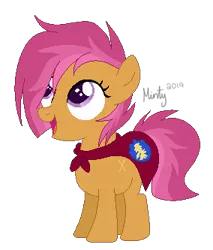 Size: 284x333 | Tagged: safe, artist:mintoria, derpibooru import, oc, unofficial characters only, earth pony, pony, female, filly, magical lesbian spawn, offspring, parent:babs seed, parent:scootaloo, parents:scootababs, simple background, solo, transparent background