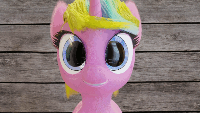 Size: 640x360 | Tagged: safe, artist:gabe2252, derpibooru import, oc, oc:constant time, pony, unicorn, 3d, animated, blender, cycles, gif, uncanny valley