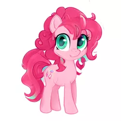 Size: 512x512 | Tagged: safe, artist:aerial, derpibooru import, pinkie pie, earth pony, pony, looking at you, simple background, solo, white background