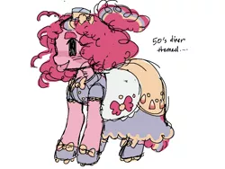 Size: 800x600 | Tagged: safe, artist:demonboy, derpibooru import, pinkie pie, pony, alternate hairstyle, clothes, dress, gala dress, headcanon