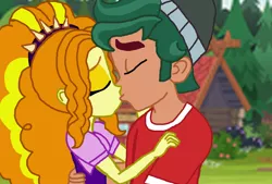 Size: 1800x1215 | Tagged: safe, artist:ktd1993, derpibooru import, adagio dazzle, timber spruce, equestria girls, female, kissing, male, shipping, straight, timberdazzle