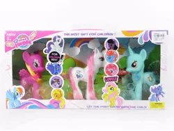 Size: 800x600 | Tagged: safe, derpibooru import, applejack, cup cake, daisy, flower wishes, fluttershy, lyra heartstrings, octavia melody, pinkie pie, princess luna, rainbow dash, rarity, twilight sparkle, pony, bootleg, dazzle cake, mrs. dazzle cake, my little horse, pegasus daisy, pegasus flower wishes, s1 luna, toy