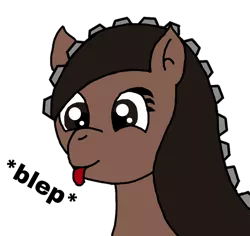 Size: 1012x955 | Tagged: safe, artist:juani236, derpibooru import, edit, oc, oc:couchry desim, unofficial characters only, earth pony, pony, :p, digital art, happy, re-edit, silly, simple background, solo, tongue out, transparent background, zipper