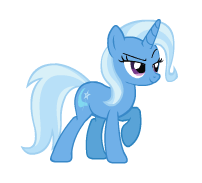 Size: 202x183 | Tagged: safe, artist:rabidpepper, derpibooru import, trixie, pony, unicorn, animated, female, gif, horn, idle animation, image, mare, raised eyebrow, raised hoof, show accurate, simple background, smiling, smirk, solo, standing, transparent background