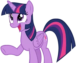 Size: 5646x4658 | Tagged: safe, artist:andoanimalia, derpibooru import, twilight sparkle, twilight sparkle (alicorn), alicorn, pony, horse play, absurd resolution, cute, female, happy, mare, open mouth, raised hoof, simple background, solo, transparent background, vector