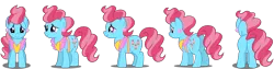 Size: 1444x364 | Tagged: safe, artist:rabidpepper, derpibooru import, cup cake, earth pony, pony, female, mare, simple background, solo, turnaround, vector