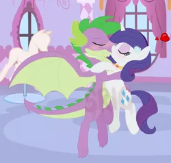 Size: 1013x965 | Tagged: safe, artist:superrosey16, derpibooru import, rarity, spike, dragon, pony, base used, blushing, female, heart, kissing, male, mannequin, obtrusive watermark, older, shipping, sparity, straight, watermark, winged spike