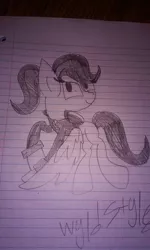 Size: 1344x2240 | Tagged: safe, artist:purplegirl102, derpibooru import, ponified, pony, lego, lined paper, solo, the lego movie, traditional art, wyldstyle