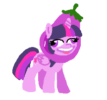 Size: 216x202 | Tagged: safe, artist:colorfulcolor233, derpibooru import, twilight sparkle, twilight sparkle (alicorn), alicorn, pony, eggplant, eggplant sparkle, female, food, mare, simple background, solo, white background