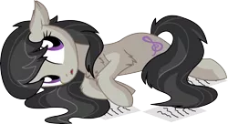 Size: 7915x4302 | Tagged: safe, artist:aureai-sketches, artist:cyanlightning, derpibooru import, octavia melody, earth pony, pony, .svg available, absurd resolution, chest fluff, ear fluff, female, lying down, mare, missing accessory, open mouth, paper, simple background, solo, transparent background, vector