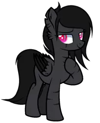 Size: 692x850 | Tagged: safe, artist:colordroplovelyart, artist:meimisuki, derpibooru import, oc, oc:dark blaze, unofficial characters only, pegasus, pony, vampire, base used, female, mare, markings, raised hoof, simple background, solo, transparent background