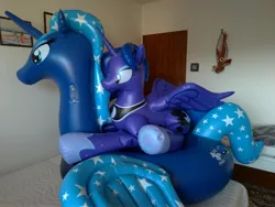 Size: 4032x3024 | Tagged: safe, artist:arniemkii, derpibooru import, princess luna, alicorn, pony, unicorn, bootleg, female, hongyi, horseplay, inflatable, inflatable toy, mare, mare in the moon, moon, my little pony