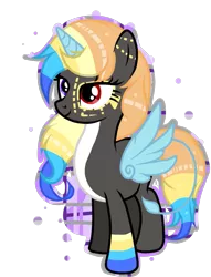 Size: 733x958 | Tagged: safe, artist:dl-ai2k, derpibooru import, oc, alicorn, pony, alicorn oc, female, heterochromia, horn, mare, solo, wings