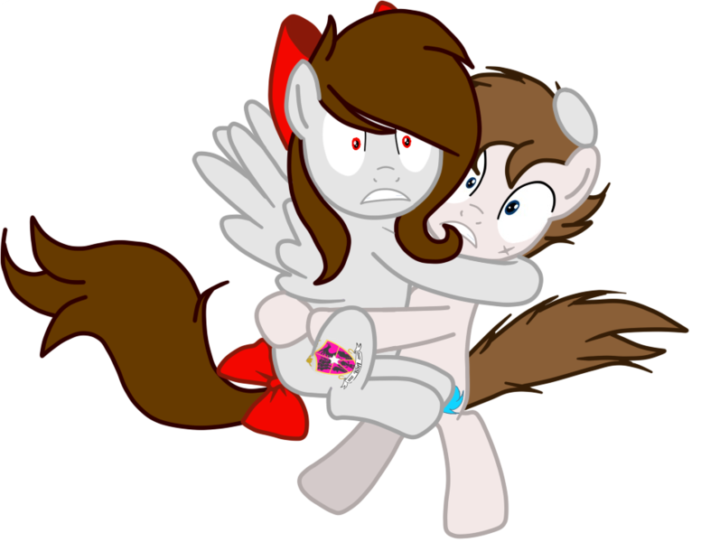 Size: 934x722 | Tagged: safe, artist:enash97, artist:rsa.fim, derpibooru import, oc, oc:crash bash, oc:whisper hope, unofficial characters only, pony, blue eyes, brown mane, crashope, red eyes, scary face, ship, simple background, transparent background, vector