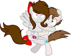 Size: 934x722 | Tagged: safe, artist:enash97, artist:rsa.fim, derpibooru import, oc, oc:crash bash, oc:whisper hope, unofficial characters only, pony, blue eyes, brown mane, crashope, red eyes, scary face, ship, simple background, transparent background, vector