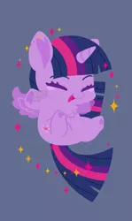 Size: 954x1600 | Tagged: safe, artist:snow angel, derpibooru import, twilight sparkle, twilight sparkle (alicorn), alicorn, pony, blush sticker, blushing, chest fluff, chibi, cute, eyes closed, female, heart, mare, open mouth, signature, simple background, smiling, solo, sparkles, twiabetes, underhoof